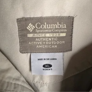 Columbia Women’s XL Canvas Utility Jacket Khaki Tan Full Zip Outdoor Field Coat thumbnail 2