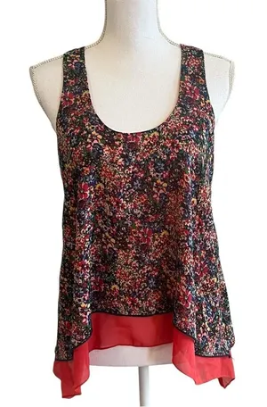 Xhilaration Womens Y2K Fairy Floral Top Sz M Sleeveless Cottage Boho Feminine thumbnail 1