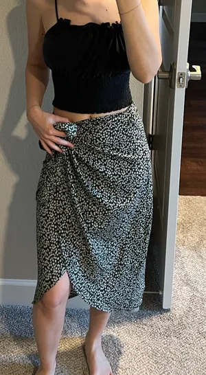 Princess Polly Hazey Floral Wrap Skirt Green thumbnail 1