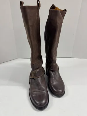 Cole Haan Harness-Style Brown Leather Riding‎ Boots - Size 37.5 thumbnail 12