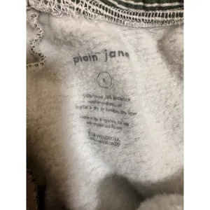 Plain Jane Women Sage Green Striped Modal Fleece Lounge Set Top & Joggers Small thumbnail 3