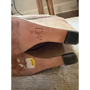 DVF Knee High Boots Womens 9 Tan Leather Suede Wedge Heel thumbnail 9
