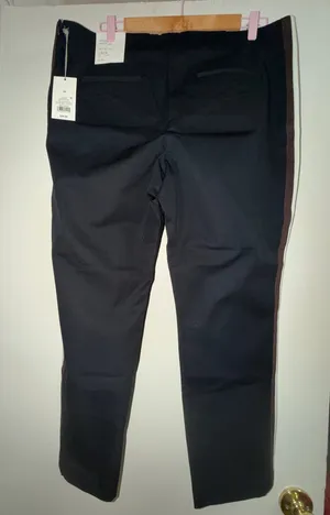 A New Day Skinny Ankle Pants Womens Size 18 R Black - Brown & White Stripe Nwts thumbnail 4