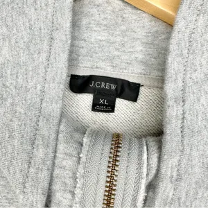 J.Crew University Terry Long Half-Zip Tunic Sweatshirt Heather Grey Cozy Chic thumbnail 12