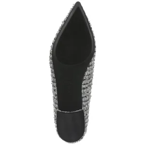 On 34th Womens Millee Embellished Bow Pointed-Toe Flats Silver Tweed Gray 5.5M thumbnail 9