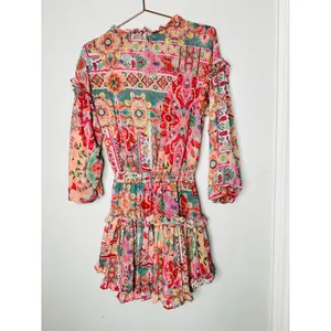 MISA Los Angeles Multicolored Metallic Split Neck Long Sleeve Elena Dress Size S thumbnail 5