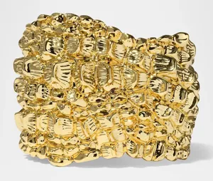 NWOT Alexis Bittar Shiny Gold Sculpted Statement Cuff Bracelet thumbnail 1