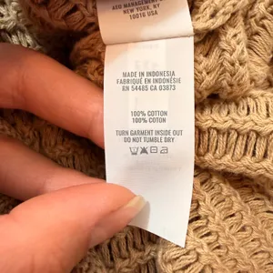 Aerie Womens Tan Cotton Textured‎ Open Stitch Boatneck Pullover Sweater Size M thumbnail 8