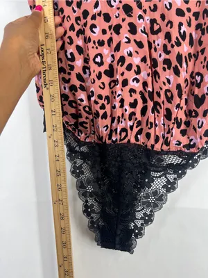 Free People Intimately Bare It All Leopard Bodysuit Rose Combo Size S NWT thumbnail 12