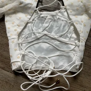 Hello Molly White Puff Sleeve Cropped Blouse 2 thumbnail 3