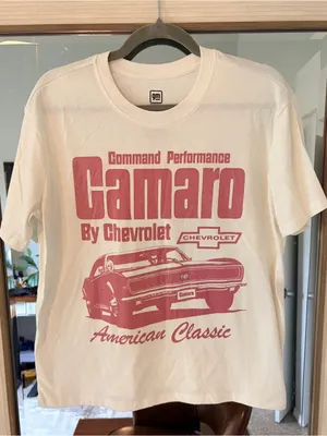 General Motors licensed cream Chevrolet Camaro graphic t-shirt size XL Pink thumbnail 1