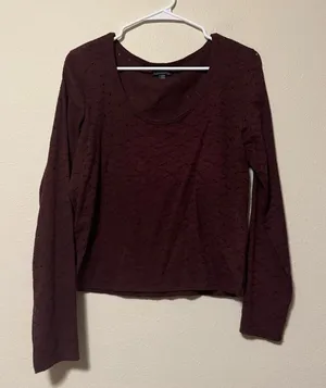 American Eagle Outfitters Maroon Long Sleeve Top thumbnail 1