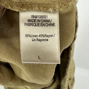 YFB Young Fabulous & Broke Women Brown Linen Rayon Wide Leg Crop‎ Pants Large thumbnail 4