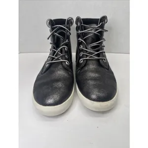 Timberland Dausette A1QIV Women’s 7.5 Black Metallic Leather Sneaker Boots thumbnail 3