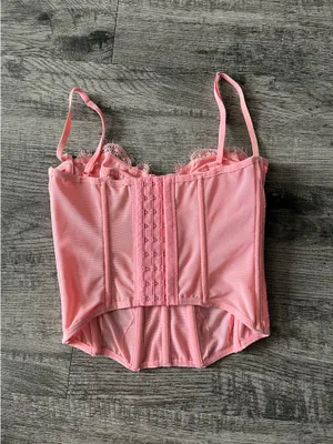 Urban Outfitters Pink out from under love corset top thumbnail 2