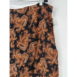 Vintage Clio Maxi Skirt 12 Black Orange Paisley Beaded Fringe Boho Y2K 90s Artsy thumbnail 2