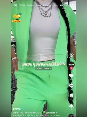 SKIMS French Terry Sweatpants wide leg joggers neon high rise drawstring thumbnail 4
