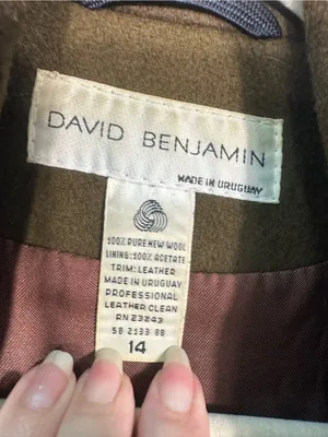 David Benjamin Vintage Olive Green Coat Size 14 EUC thumbnail 3