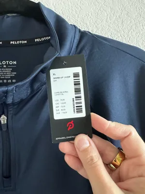 NWT Peleton Warm Up 1/2 Zip XL Navy thumbnail 3