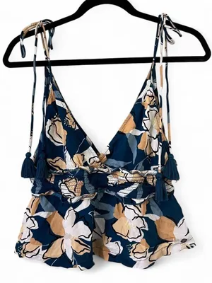 Roxy Blue Floral Tank Top thumbnail 1