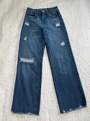 Rewash Super High Rise Wide Leg Distressed Jeans Size 26 thumbnail 1