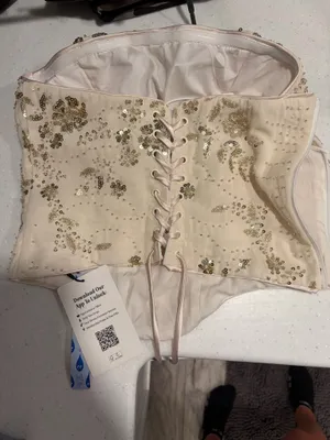 Cider Cream Satin Skirt Corset Top Set thumbnail 4