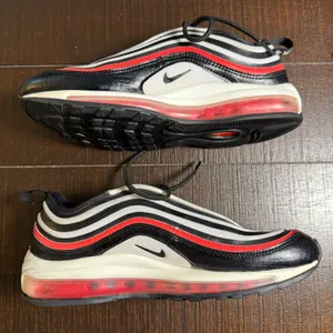 Nike Air Max 97 Black White Red Croc Print Sneakers Chicago Bulls Shoes Womens 8 thumbnail 7