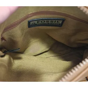 FOSSIL Women's Genuine Classic Leather Top Zip‎ Tote Shoulder Bag Camel Brown thumbnail 3