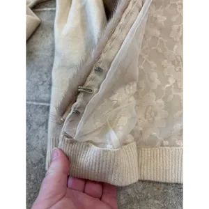 Vintage Cameron Classics Cashmere Cardigan‎ Max Azen Mink Fur Collar Cream/Beige thumbnail 10
