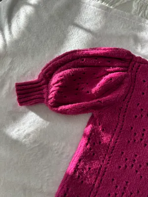 For Love & Lemons Brooke Pointelle Sweater in Juice thumbnail 5