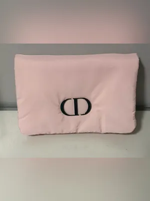 Dior Pale Pink CD Logo Pouch with Silver Emblem thumbnail 7
