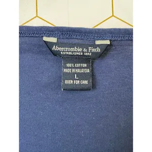 Abercrombie & Fitch Y2K Navy Babydoll V-Neck Long Sleeve Tee - Size - Large thumbnail 5