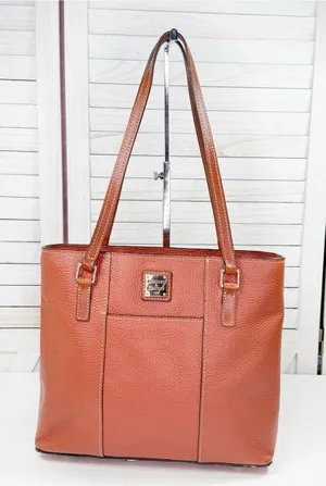 Dooney & Bourke Lexington Small Shopper Tote Bag Pebble Leather Carmel Brown thumbnail 1