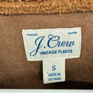 J. Crew Size Small Vintage Fleece Brown Pullover Sweatshirt Sweater Teddybear‎ thumbnail 3
