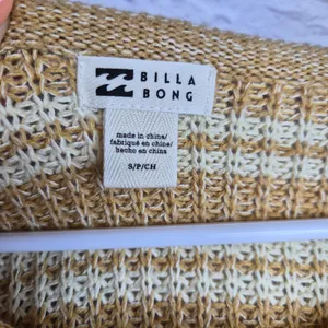 NWT Billabong Light Wave Striped Knit Sweater Gold Beach Boho Coastal Cowgirl S thumbnail 4