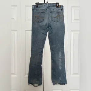 American Eagle Outfitters Blue Women's Distressed Flared Jeans Size 10 thumbnail 3