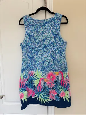 Lilly Pulitzer Harper Shift, Bennett Blue large toucan thumbnail 8