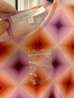 Olivaceous Pink & Orange Geometric Midi Dress with Side Slit thumbnail 6