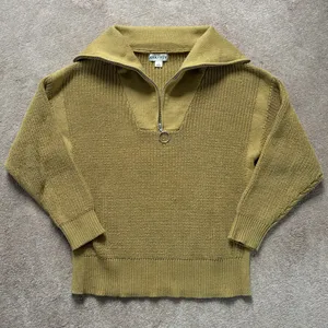 Ava & Viv Quarter Zip Shaker Stitch Pullover Sweater Moss Green Size X / 14W thumbnail 4