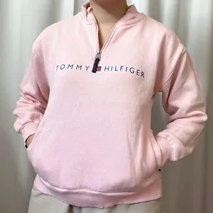Tommy Hilfiger Light Pink Quarter Zip Sweatshirt With Pockets Kid's Extra Large thumbnail 1