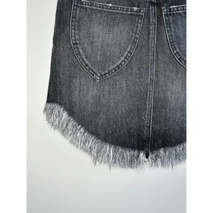 We‎ The Free People Black Denim Mini Skirt 25 Frayed Hem Rocker Festival Revival thumbnail 10