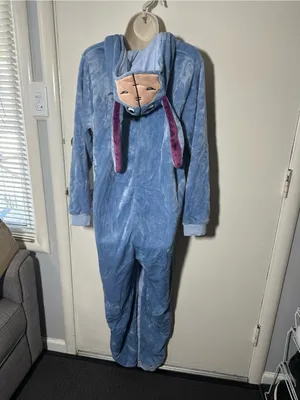 Disney Eeyore Plush Hooded Onesie - Light Blue and Slate Blue thumbnail 3