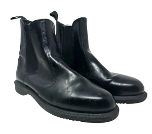 Dr. Martens Flora Chelsea Boots Pull-On Leather‎ Polished Black Size US 9 thumbnail 1