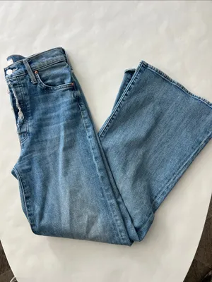 MOTHER SUPERIOR The Fly Cut Tomcat Roller in Crashing Blue Wide Leg Jeans 26 thumbnail 5