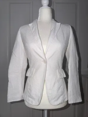 Akris Punto White Textured Single-Button Blazer thumbnail 2