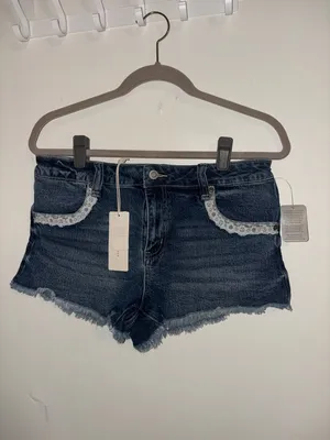 Carter Denim Lace Shorts thumbnail 5