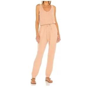 Free People Jumpsuit Size Large Peach FP Beach Marled‎ Knit Sleeveless Jogger thumbnail 3