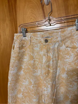 Polagram Tropical Print Wide Leg Pants Yellow White Large thumbnail 8