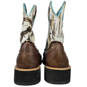 Ariat Fatbaby Camo Western Boots Brown Leather Teal Trim 10009503 Womens 7.5B thumbnail 4