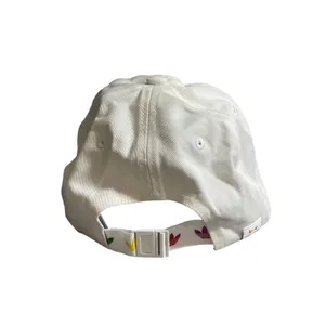 Adidas Unisex White Rainbow Pride Relaxed Logo Strapback Baseball Cap Hat OS thumbnail 2